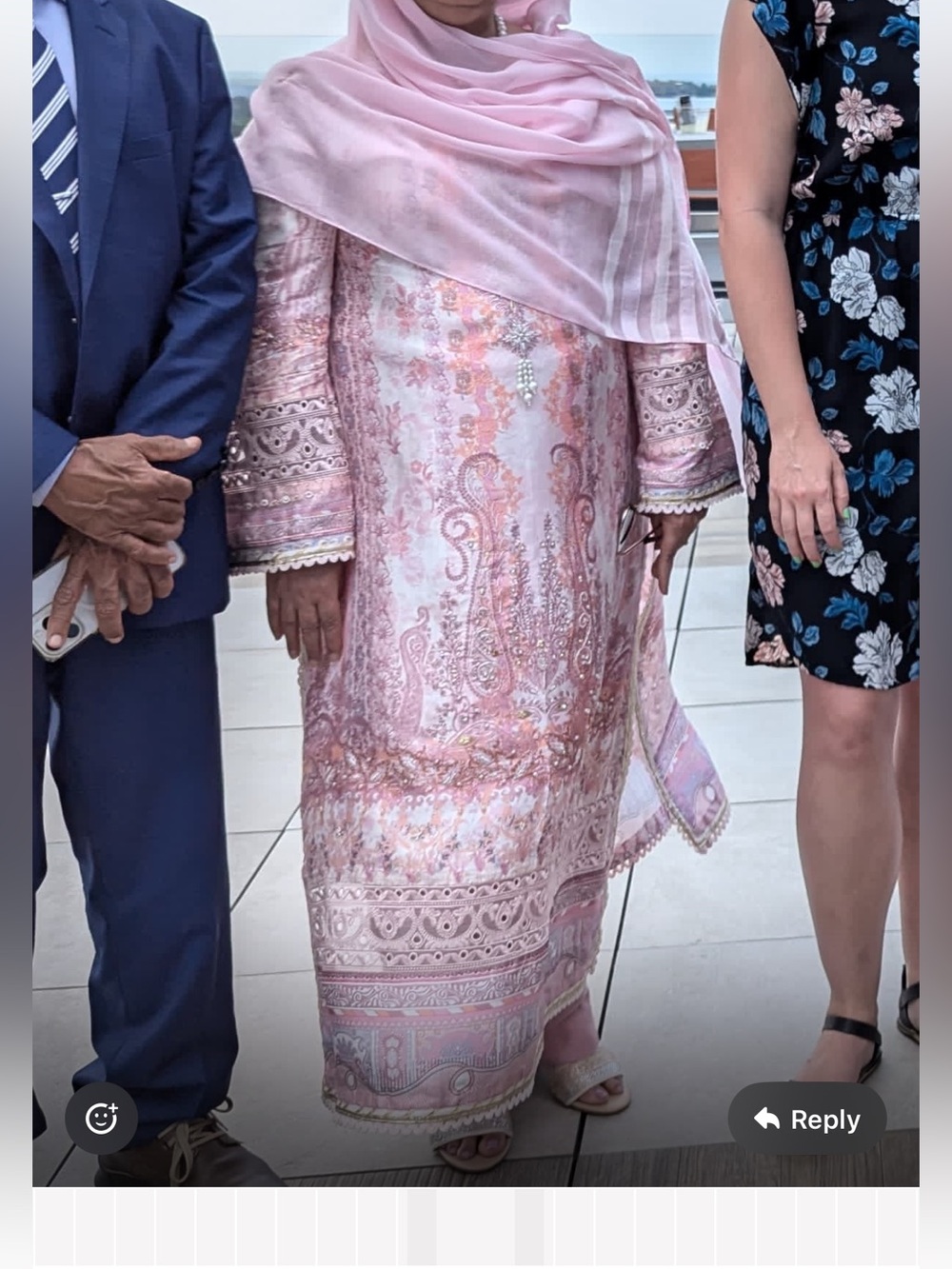 Embroidered Pastel Pink Lawn Suit with White Dupatta - Picture 4 of 4
